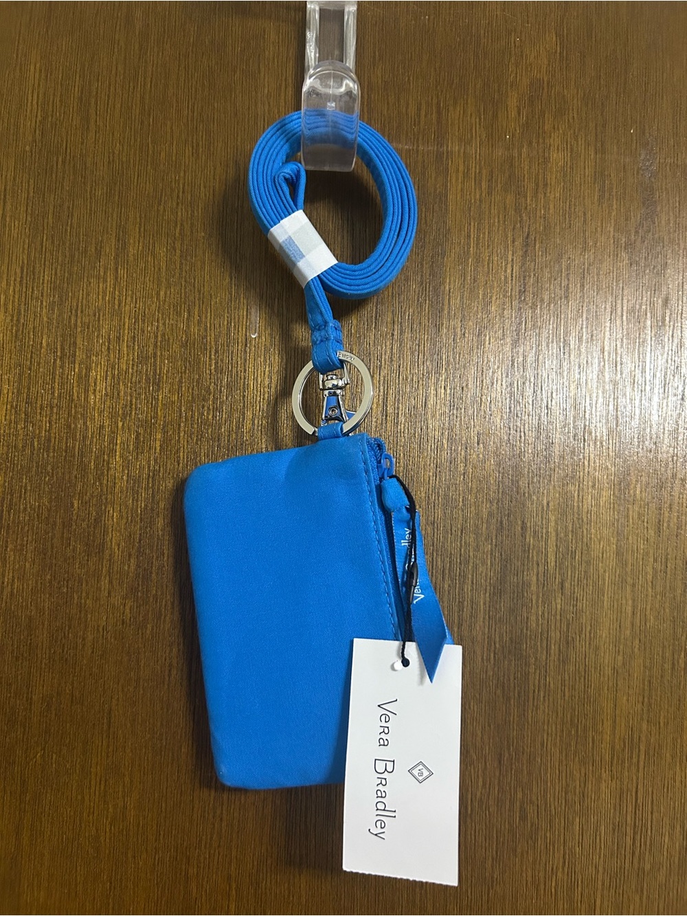Vera Bradley Blue Badge ID Holder with Lanyard - Lightweight Card Wallet - Picture 2 of 3